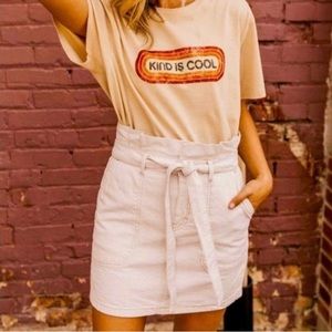 Free People Cream Mini Skirt